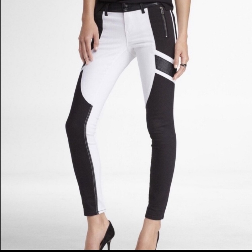 Express Stella Low-rise B&WJean Leggings